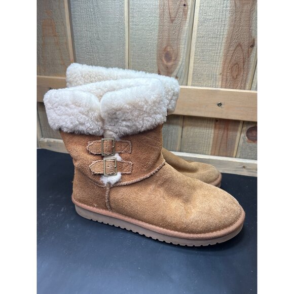 Koolaburra By Ugg SULANA Womens Shearling Lined Suede Boots Tan Size 9 - Picture 1 of 8